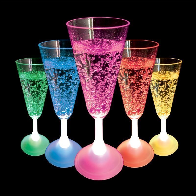 Flashing LED Champagne Glass