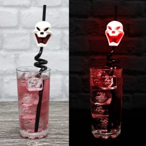 LED Screaming Skull Straws