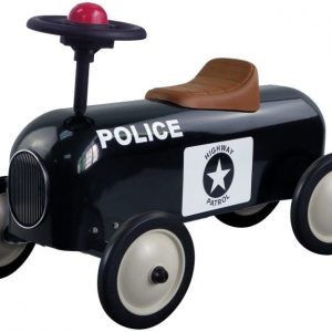 Metal Racer Little Black Police Car