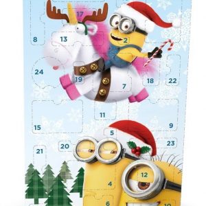 Minions Adventtikalenteri koulutarvikkeilla