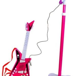 Supersonic Kitara ja mikrofoni sekä teline Pinkki