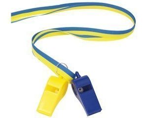 Whistle with ribbon